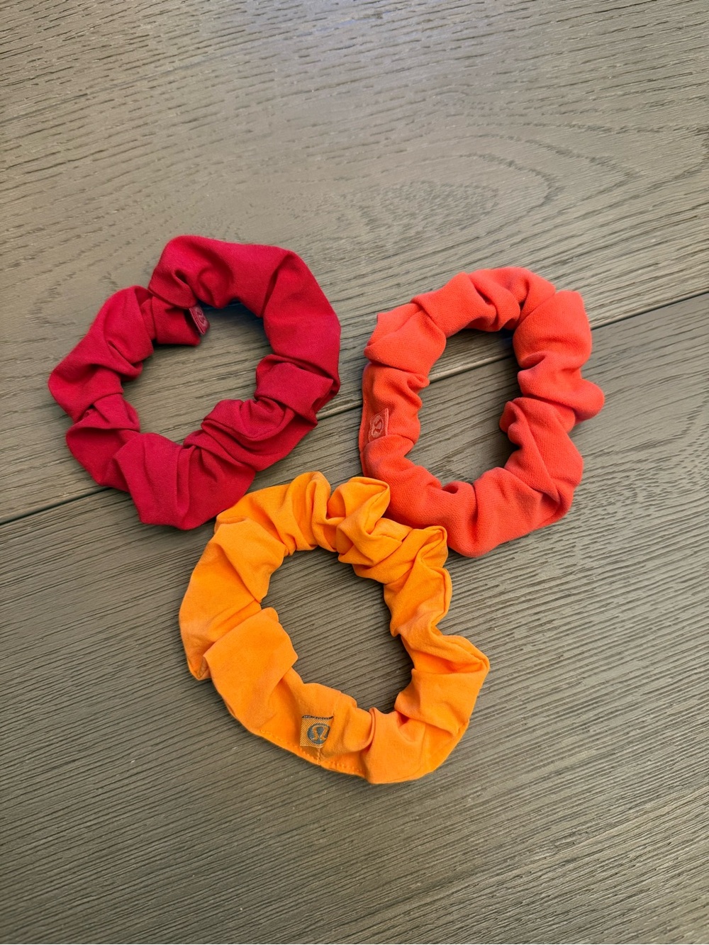 lululemon athletica Uplifting Scrunchie Set - Red, Orange, Yellow